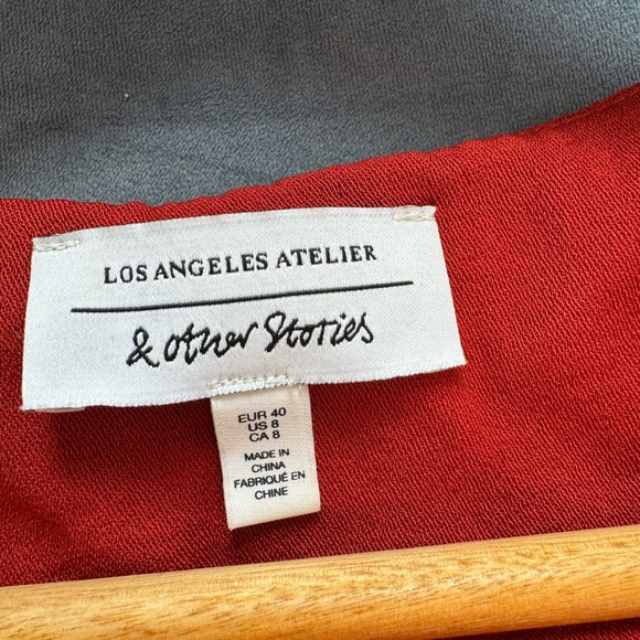 And Other Stories Belted V-Neck Jumpsuit. Size 8. Terracotta Burnt Orange Color - Picture 5 of 11